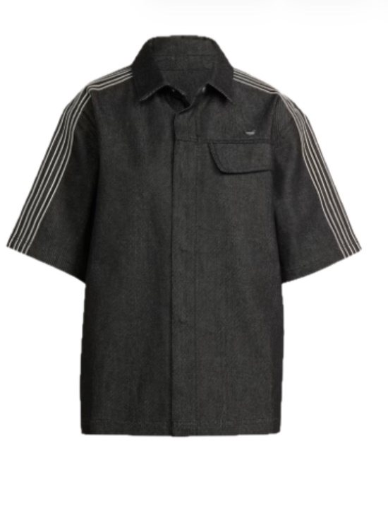 adidas Tops - Adidas Premium Essentials Denim Shirt Short Sleeve Womens Sz Large NEW JV7774